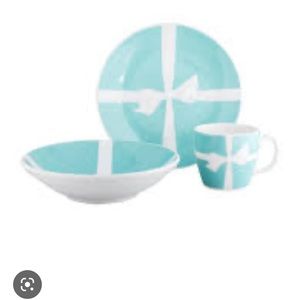 Tiffany & Co BOW Baby Bone China 3 piece set NWOT